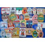 Beer labels, a mixed selection of 31 different labels (1 with contents), various shapes, sizes and