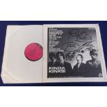 Music autographs, The Kinks, LP 'Kinda Kinks', signed both to front & back cover by all four band