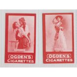 Cigarette cards, Ogden's, Actresses, Tabs Type issues, two cards, both with fronts in red, 'D'