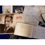 Autographs, an autograph album and a collection of loose autographs and signed photos to include Red