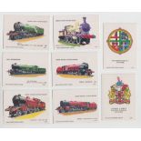 Trade cards, Anglo Confectionery Ltd, Railway Trains and Crests, 'X' size (set, 84 cards) (gen vg/