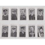 Cigarette cards, military and naval, 5 sets, BAT Naval Portraits (50 cards, mostly gd), Teofani Past