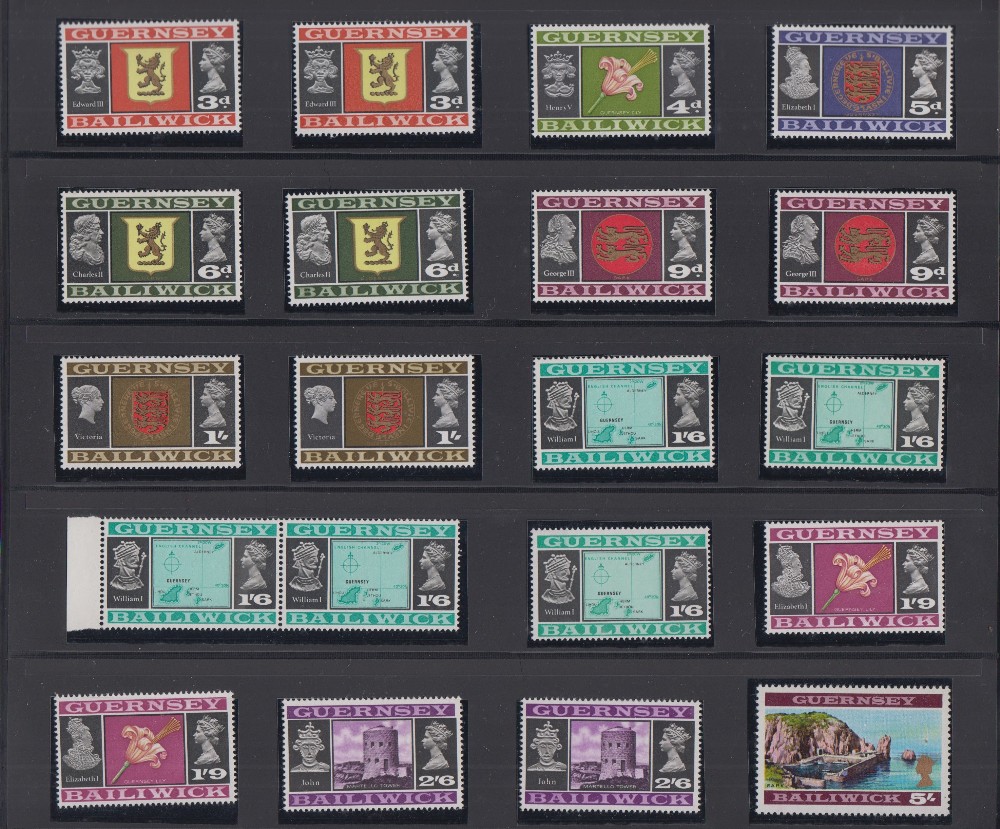 Stamps, collection of Guernsey stamps 1970-2011 in UM sets with values to £10, housed in a quality