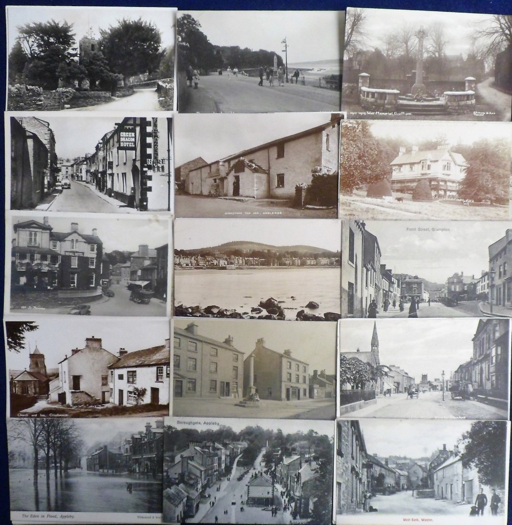Postcards, a collection of 35 cards of Westmorland, mostly street scenes and villages with 26 RP's