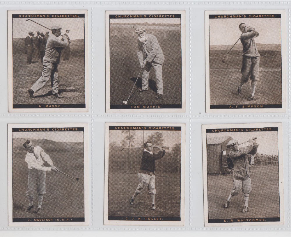 Cigarette cards, Churchman's, Famous Golfers 2nd Series 'L' size, (set, 12 cards) (gd/vg)