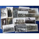 Postcards, Military, 64 RPs, mainly WW1 but with a few WW2 also included, studio & outdoor