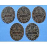 Beer labels, a selection of 5 Guinness Extra Stout labels including Sheffield Free Brewery, D