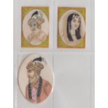 Hand Painted Miniatures, 3 miniatures featuring 2 men and 1 woman. Delicately painted images of (