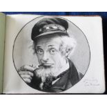 Ephemera, Theatre, a fine sketch book (album) in pencil and charcoal of Edwardian and later stars of