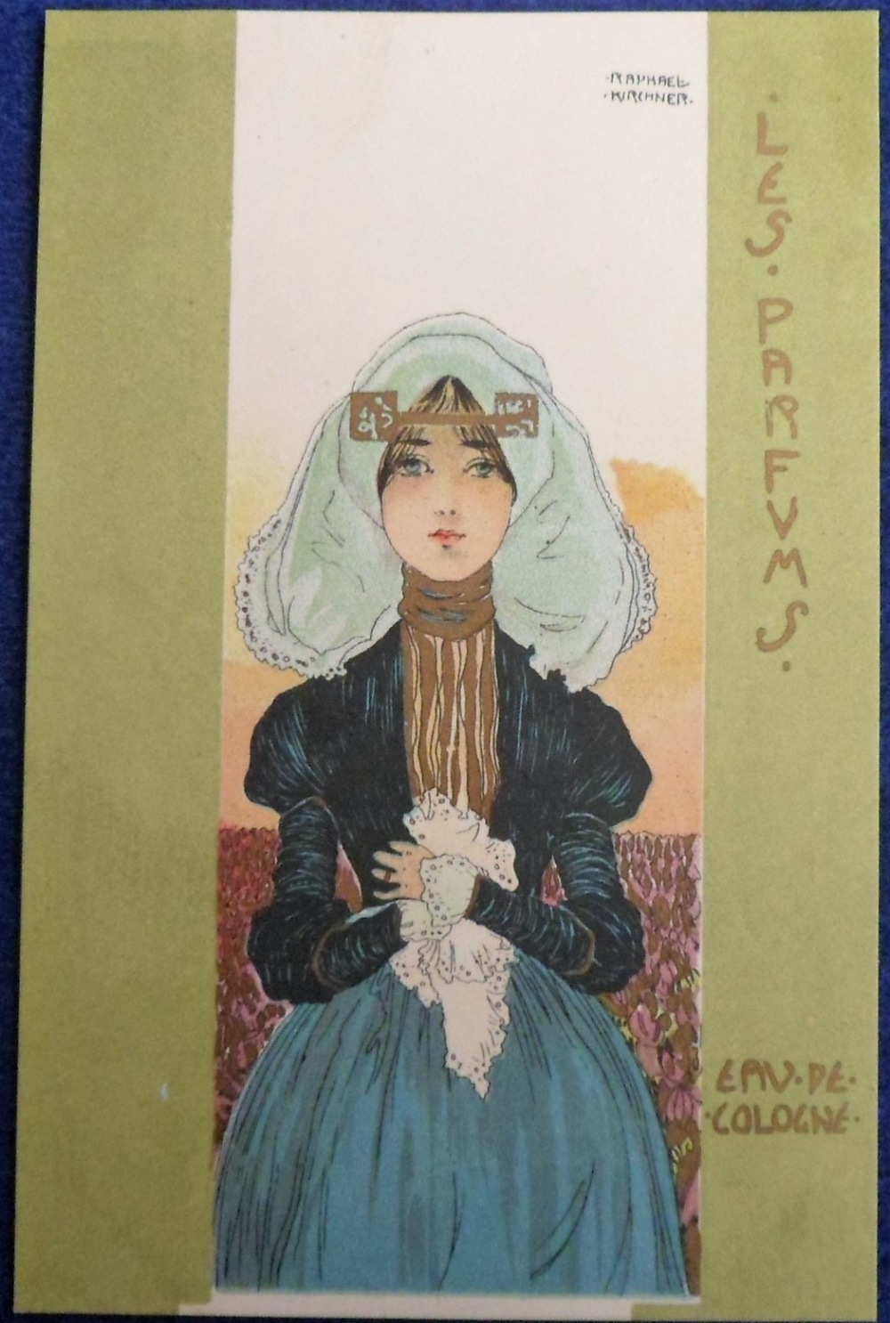 Postcard, Raphael Kirchner, Les Parfums, Eau de Cologne, ub (vg) (1)