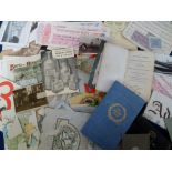 Ephemera, a mixed selection of items Victorian period onwards inc. Diaries for 1896 and 1904,