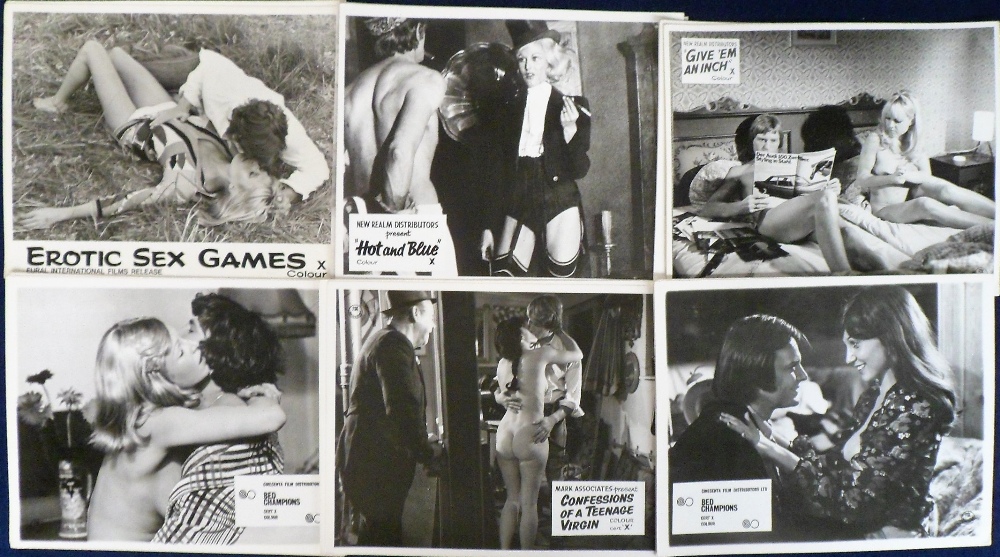 Entertainment Memorabilia, collection of 100+ Sexploitation film stills and lobby cards, all b/w and