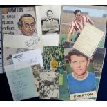 Football Autographs, selection inc. Grimsby Town album page with 14 autographs and others to rear,