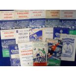 Football programmes, collection of approx. 20 England international programmes, various levels