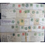 Postcards, collection of approx. 144 UK postmarks, mainly single ring, with a few postage dues and