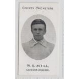 Cigarette cards, Taddy, County Cricketers, Leicestershire, type card, W.E. Astill (vg) (1)