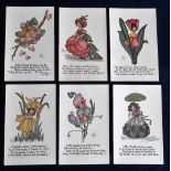 Postcards, H. Marsh Lambert, Flower Fairies, Series 519, set of six (vg) (6)