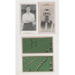 Cigarette cards, four scarce type cards, Clarke's Football Series W. Place junr (gen gd), Jones Bros