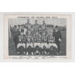 Postcard, Football, Peterborough City FC, 1909-10, printed card showing team & officials pre-