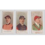 Cigarette cards, Horseracing, Kinnear's, Jockey's Set 1, three cards, Allsopp (back damage), J.