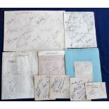 Football autographs,1940's selection on various pages, Workington 25 signatures on 4 pages inc.