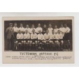 Postcard, Football, Tottenham Hotspur, 1925-26, RP postcard showing team & officials (unused, gd) (