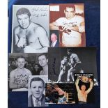 Boxing autographs, collection of 7 signed pieces, some on later reproduction photos inc. Steve