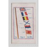 Trade card, Wakeford, Army Pictures, Cartoons etc, type card, The Flags of the Allies (slightly