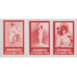 Cigarette cards, Ogden's, Actresses, Tabs Type issues, three cards, fronts in red, 'Elise De