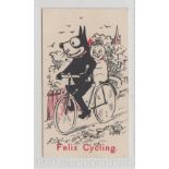 Trade card, Pascall's, Felix the Film Cat, type card, 'Felix Cycling' (vg) (1)