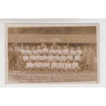 Postcard, Football, Tottenham Hotspur 1909-1910, RP postcard by Jones, showing squad & Officials