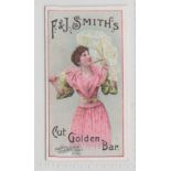 Cigarette card, Smith's, Advertising card, ref H403, picture no 8, beauty with parasol & advert