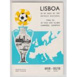 Football programme, European Cup Final 1967, Celtic v Inter Milan, 25 May, played in Lisbon,