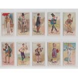 Cigarette cards, USA, Allen & Ginter, World's Dudes, ten cards, London, Hoboken, Frankfort, French