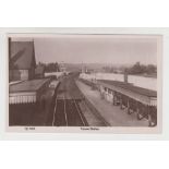 Postcard, Railways, Norfolk, RP showing internal view of Trowse Station (unused, vg) (1)