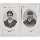 Cigarette cards, Taddy, County Cricketers, Essex, two cards, Mr. J.W.H.T. Douglas & H. Young (gd) (