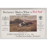 Postcard, Advertising, Whisky poster advertising card for Buchanan's Black and White & Red Seal