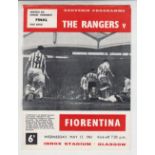 Football programme, European Cup Winners Cup Final, 1961, Rangers v Fiorentina, 17 May 1961, Final