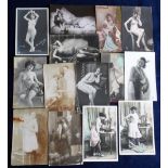 Postcards, Glamour, Nudes & Lingerie, collection of 14 cards inc. 5 plain backs by Noyer, Lydia,