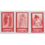 Cigarette cards, Ogden's, Actresses, Tabs Type issues, three cards, fronts in red, 'Laparcerie', 'H.