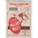 Rugby League programme, England v Wales International played on 23 December 1939 at Odsal Stadium,
