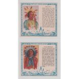 Cigarette cards, USA, Red Man Chewing Tobacco, American Indian Chiefs, 'X' size (set, 40 cards) (