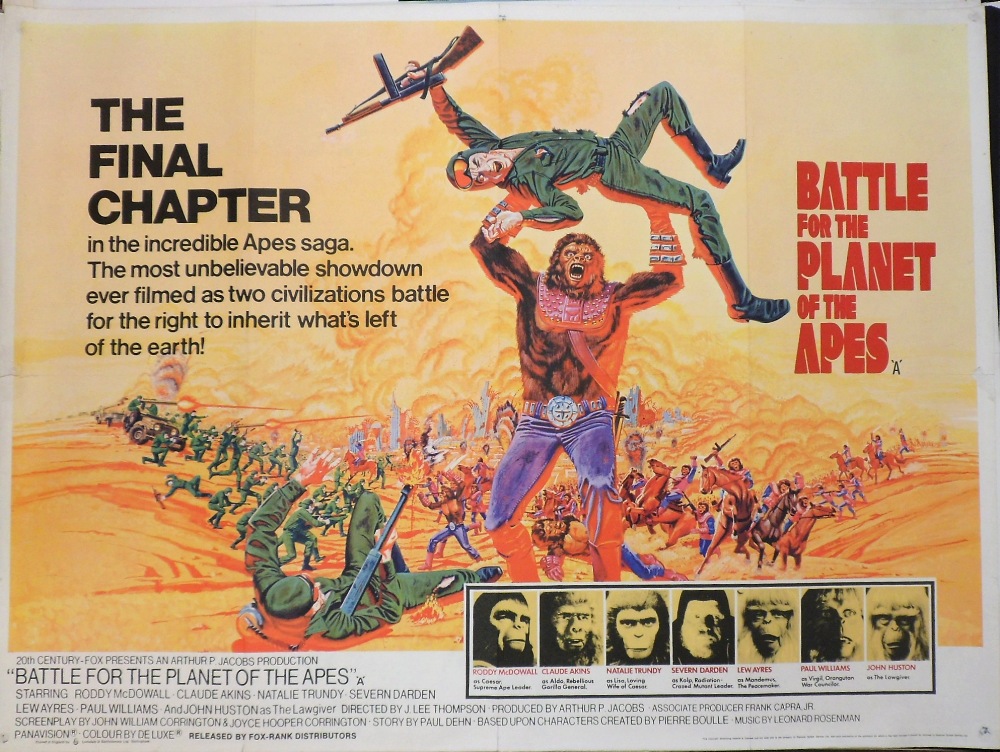 Film Posters, two original UK Quad posters, Conquest of the Planet of the Apes & Battle for the