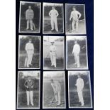 Postcards, Cricket, collection of 9 RP's of Australian Cricketers from the 1905 tour England,