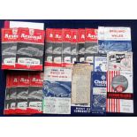 Football programmes, Arsenal FC, 1960/1, 21 home league matches, plus friendly v Vienna Sports