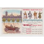 Postcard, Advertising, Shell Motor Spirit, General Election, single card, no 143, 1910, pu 1910 (gd)