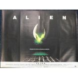 Film Poster, Alien, starring Tom Skerritt, Sigourney Weaver, John Hurt etc, original UK Quad poster,