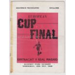 Football programme, European Cup Final, 1960, Eintracht Frankfurt v Real Madrid, 18 May played at