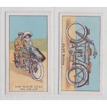 Cigarette cards, Gold's, Motor Cycle Series (blue back), two type cards, nos 6 & 7 (vg) (2)
