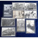 Postcards, Suffolk, Lowestoft Zeppelin Bombardment, 25th April, 1915, 9 cards, mostly RP's inc.